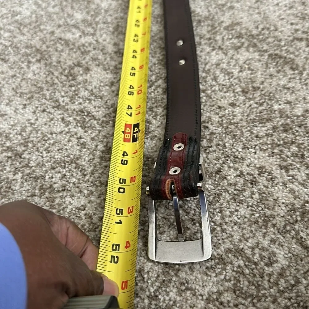 Mens Two-tone Leather Belt 52” tip to tip XXL